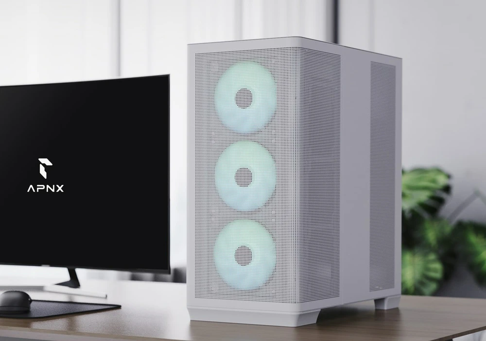 Aerocool APNX C1-R-WT-v1 „Midi Tower“ Balta