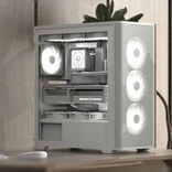 „Aerocool D501A“ kompiuterio korpusas, vidutinio dydžio bokštas, ATX, grūdintas stiklas · baltas