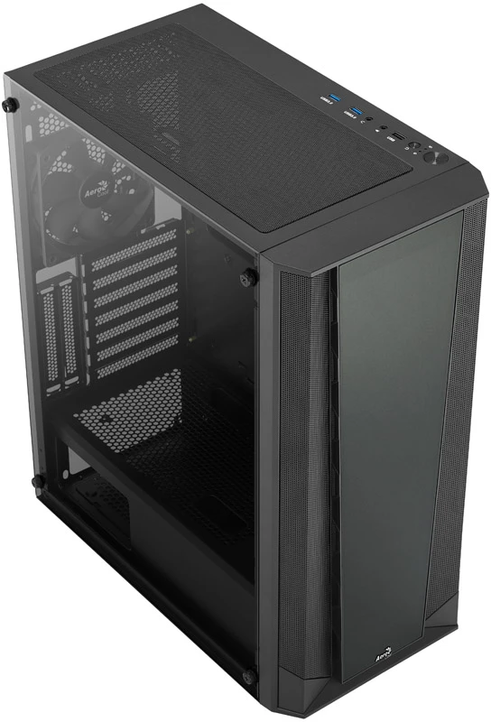 „Aerocool Prism Mid Tower“ korpusas, grūdintas stiklas – Juodas