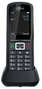AEW Auerswald COMfortel M-730 DECT-Handset DECT telefonas Skambintojo ID Juoda