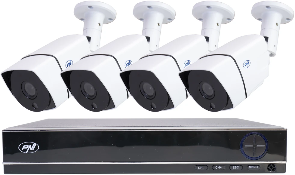AHD PNI House PTZ1300 Full HD vaizdo stebėjimo rinkinys – NVR ir 4 lauko kameros 2MP full HD 1080P