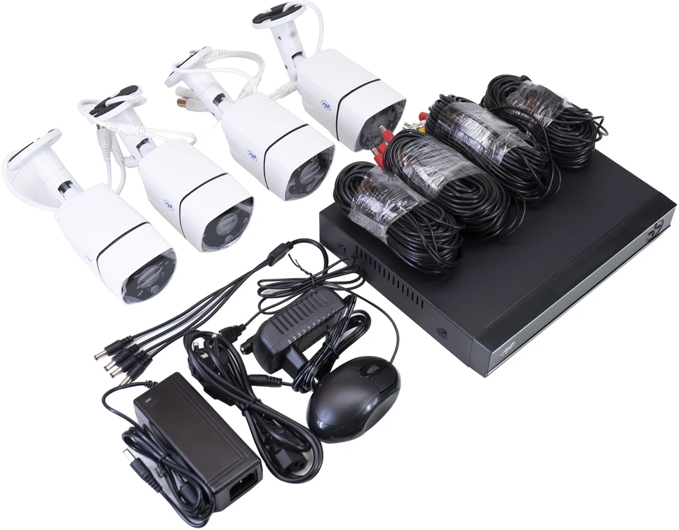 AHD PNI House PTZ1300 Full HD vaizdo stebėjimo rinkinys – NVR ir 4 lauko kameros 2MP full HD 1080P