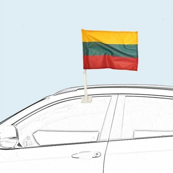 Aka_Baltic Lietuvos valstybės vėliavėlė automobiliui, 30x50 cm, su plastikiniu koteliu
