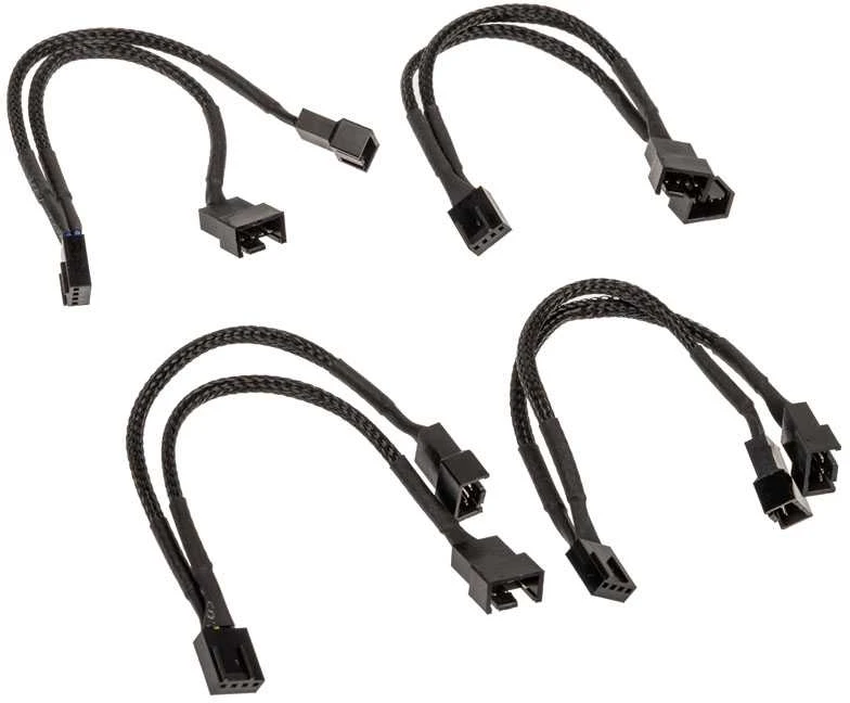 Akasa PWM Fan Splitter, 4 Pack – juodas