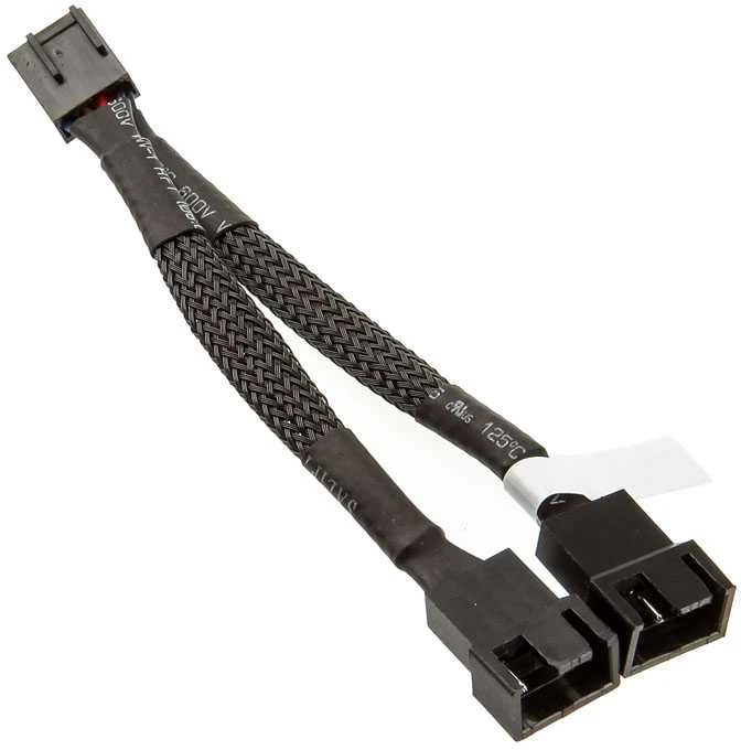 Kabelis AKASA 4-pin PWM, 0.1m, juodas / AK-0022