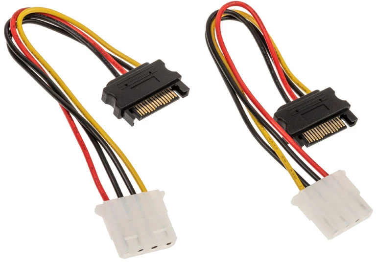 „Akasa SATA“ į „Molex“ adapterio kabelis – 2 vnt.