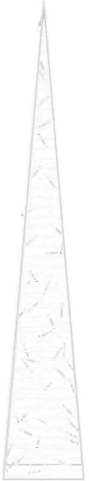 Akrilinė LED dekoracija kūgis, šaltos baltos spalvos, 90cm