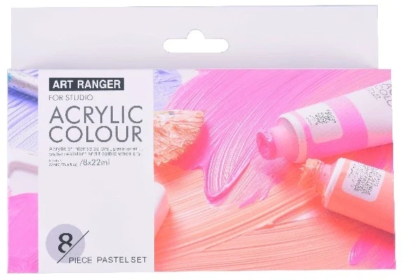 Akriliniai dažai Art Rangers 8 spalvų, 22 ml pastelinės spalvos
