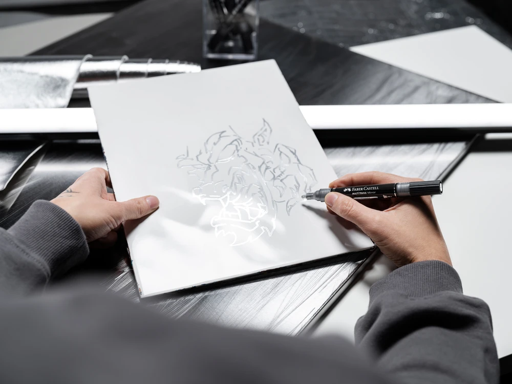 Akrilinis žymeklis Faber-Castell Multimark SP, chromo spalva 551