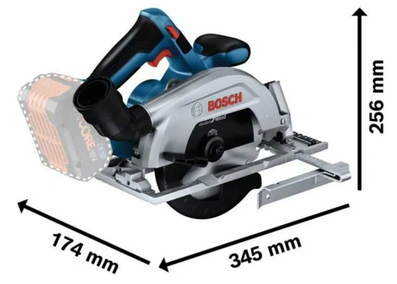 Akumuliatorinis diskinis pjūklas Bosch GKS 18V-57-2, be akumuliatoriaus ir kroviklio, 18V, 5.000 min.-1