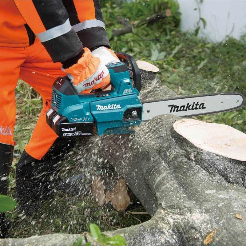 Grandininis pjūklas Makita DUC356Z Cordless chain saw, 2X18V, BL-motor 350mm, 20 m/s. (TOP HANDLE) be akumuliatoriaus ir kroviklio