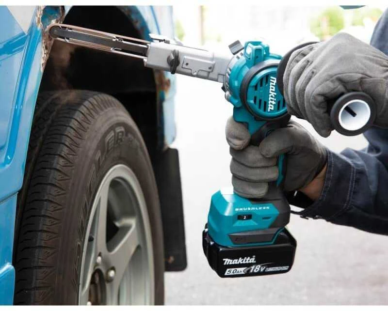 Makita DBS180Z Akumuliatorinis juostinis šlifuoklis, 18V, BL-motor, 9 x 533 mm, 1,8kg, Be akumuliatorių ir kroviklio!