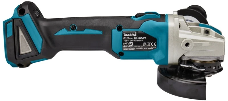 Makita DGA521ZX1 Akumuliatorinis kampinis šlifuoklis 18V, ø125mm, X-LOCK, 8500min-1, BL-motor, be akumuliatorių ir kroviklio!