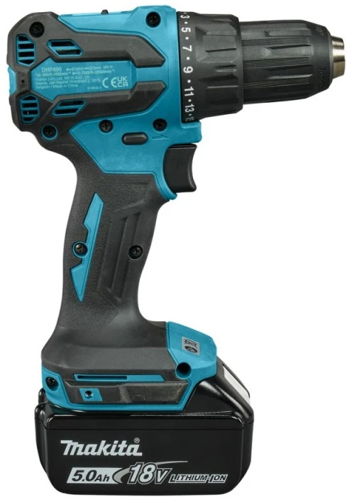 Makita DHP490RTJ Akumuliatorinis smūginis gręžtuvas 18V, BL, 13mm, 65 Nm, 2x5,0Ah, DC18RC, Makpac2