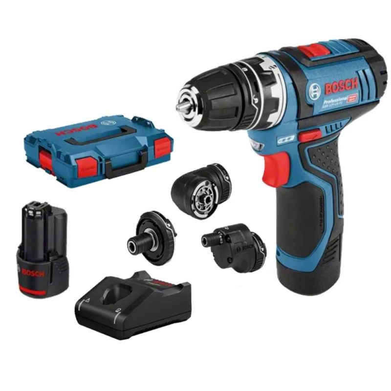 Bosch Akumuliatorinis gręžtuvas-suktuvas GSR 12V-15 FC Set, 2x2.0Ah, 4xGFA