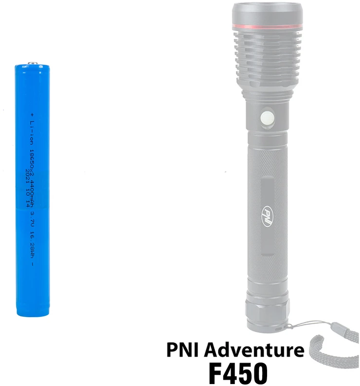 Akumuliatorių blokas 18650 PNI 450 3.7V, skirtas PNI Adventure F450 žibintuvėliams