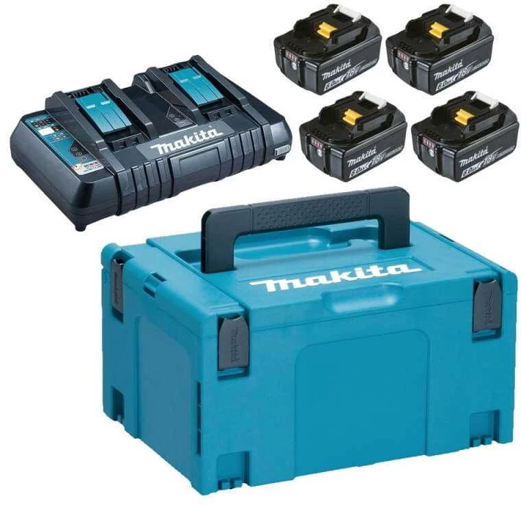 Makita Akumuliatorių ir dvigubo kroviklio komplektas LXT® 198091-4 18V • BL1860B x4 • DC18RD • LXT®