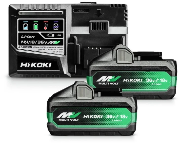 Priedų rinkinys Hikoki UC18YSL3WJZ; 18/36 V; 2x4,0 Ah; Li-ion