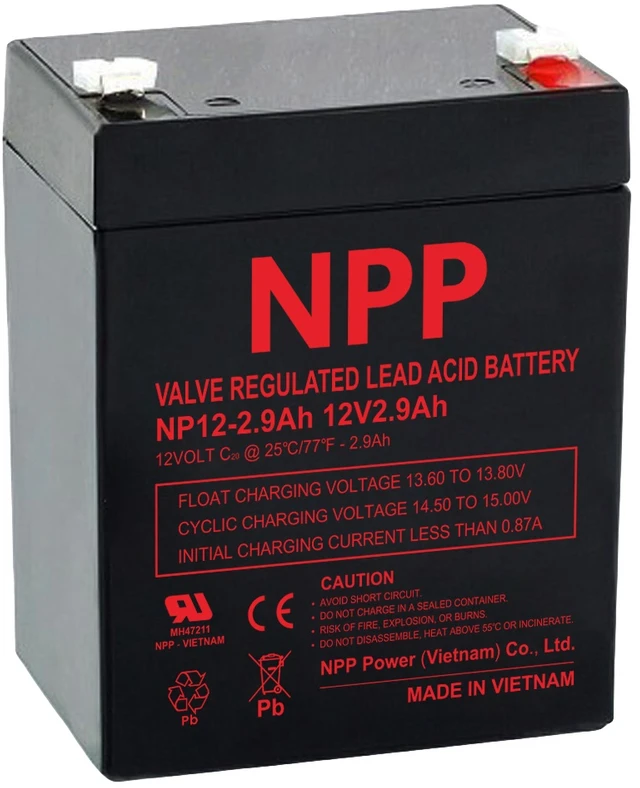 Akumuliatorius 12V 2.9Ah T1(F1) Pb AGM NPP