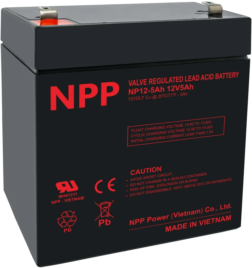 Akumuliatorius 12V 5Ah T2(F2) Pb AGM NPP