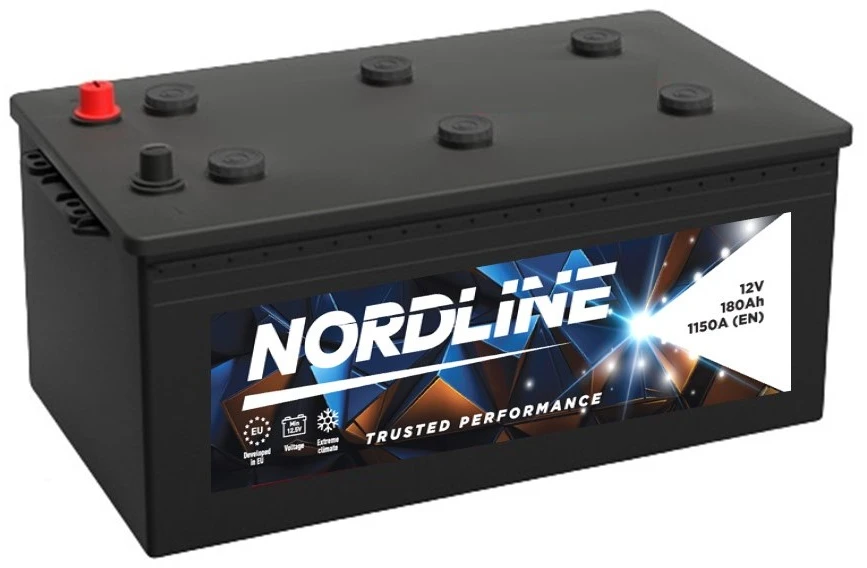 NORDLINE 180Ah 12V akumuliatorius su etikete