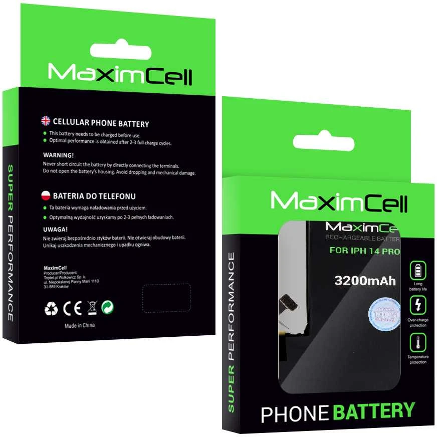 Akumuliatorius Maximcell skirtas Iphone 14 Pro 3200mAh Li-poly
