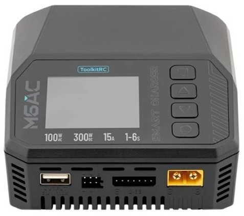 ToolkitRC M6AC išmanus įkroviklis su LCD ekranu ir XT60 jungtimi