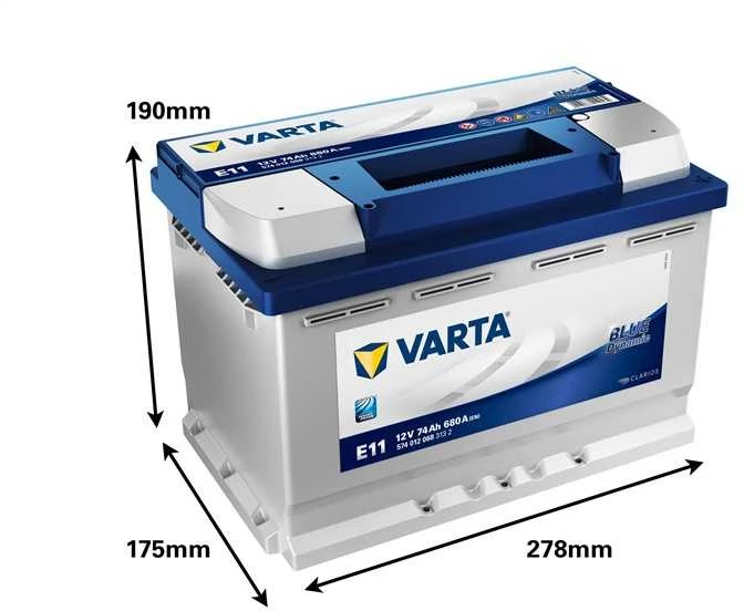 Akumuliatorius Varta BD E11, 74 Ah, 680 A, 12 V