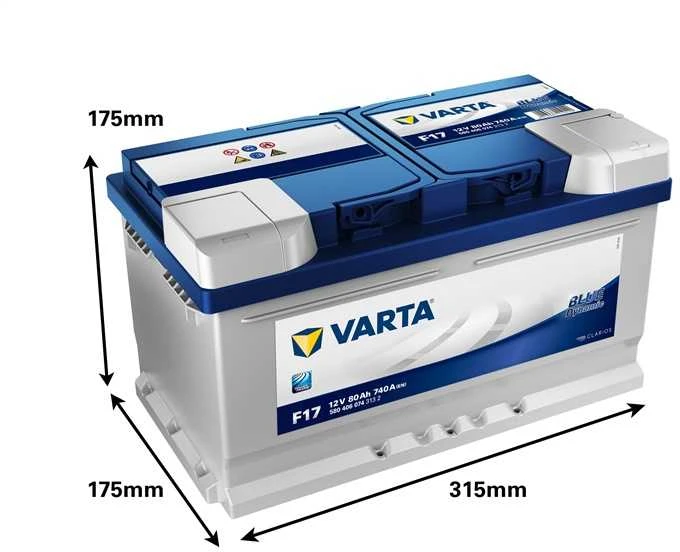 Akumuliatorius Varta BD F17, 80 Ah, 740 A, 12 V