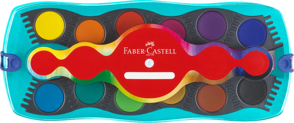 Akvareliniai dažai Faber-Castell Connector Turquoise, 12 spalvų