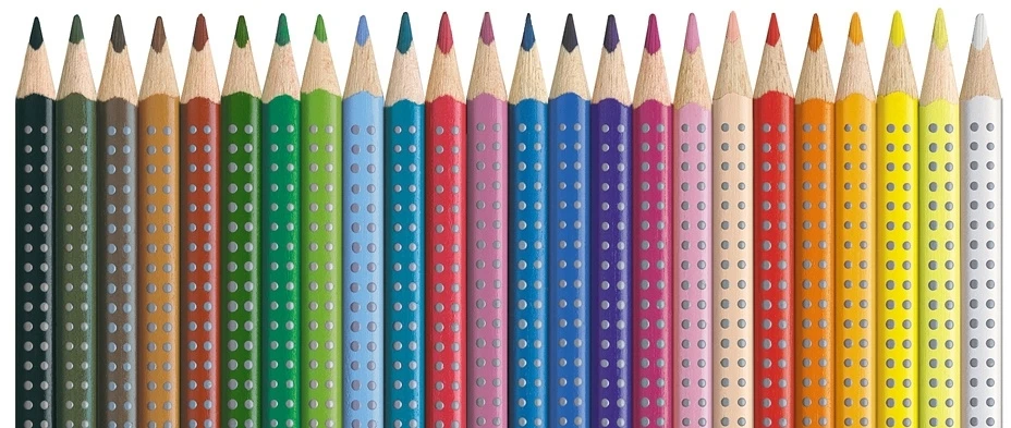 Akvareliniai pieštukai Faber-Castell Grip 2001, tribriauniai, 24 spalvos