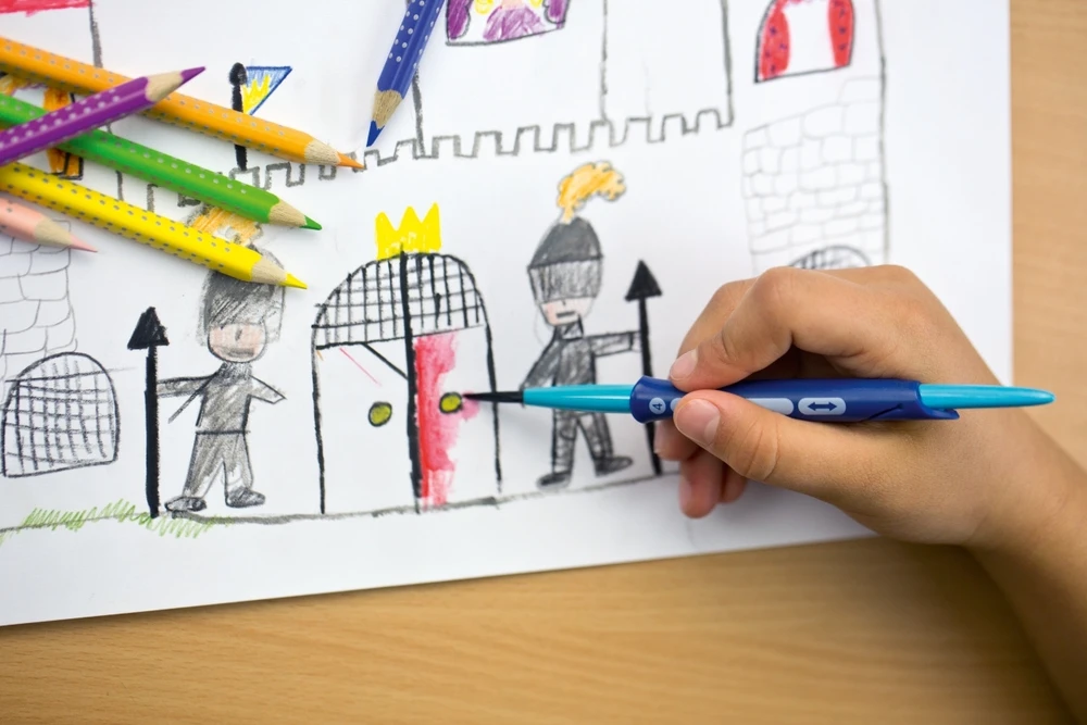 Akvareliniai spalvoti pieštukai Faber-Castell Grip, tribriauniai, 6 spalvų