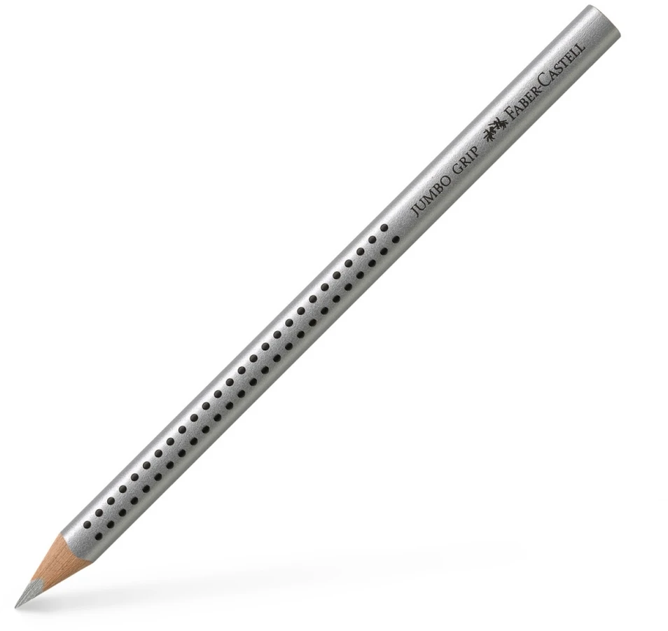 Akvarelinis pieštukas Faber-Castell GRIP Jumbo, 1vnt, sidabro sp.