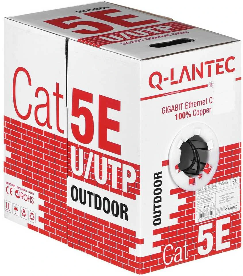 Tinklo Kabelis - Q-LANTEC KIU5OUTS305Q Cat5e 305 m Juodas