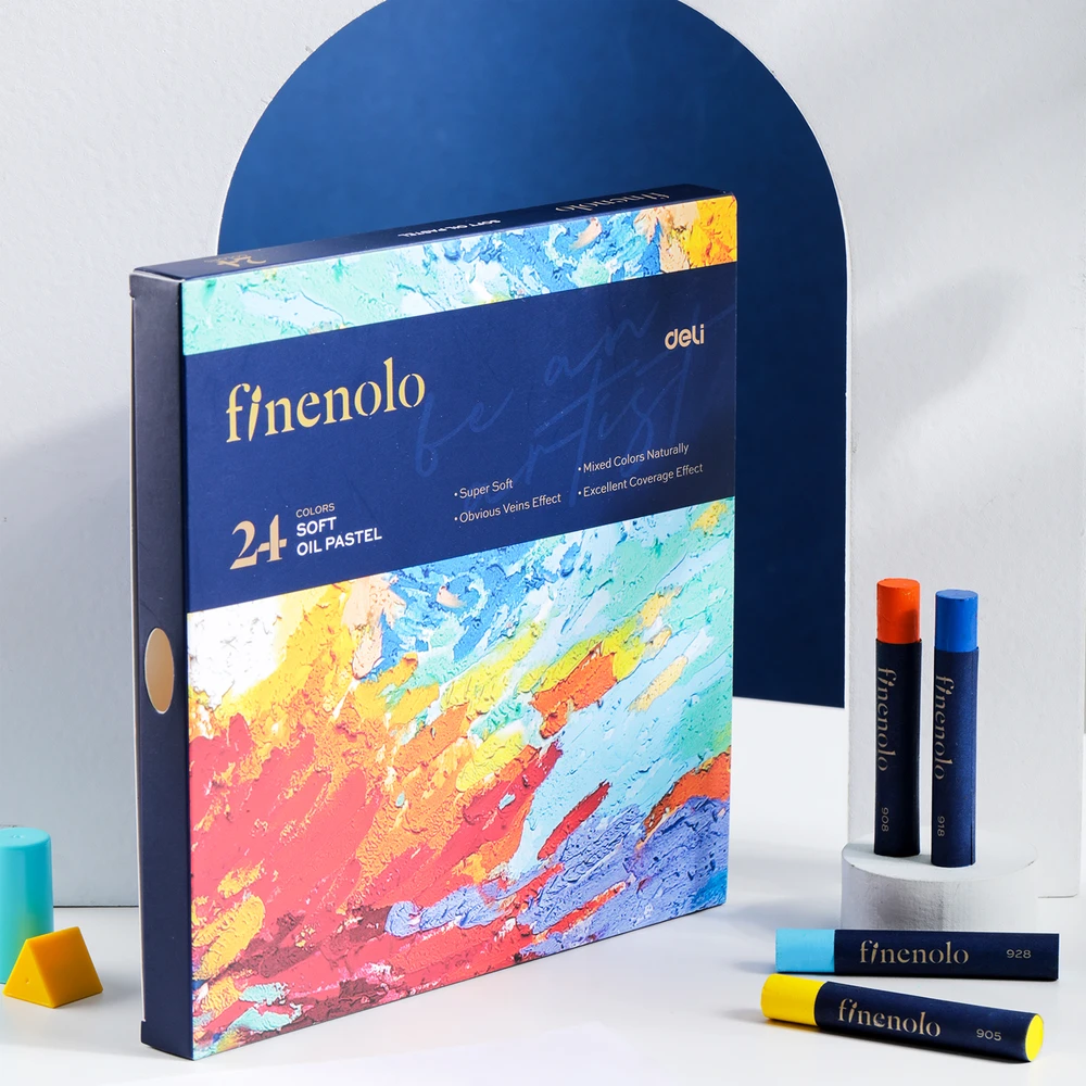 Aliejinės kreidelės Finenolo 24 spalvų minkštos