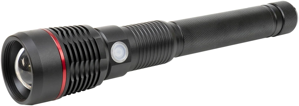 Aliumininis žibintuvėlis PNI Adventure F450, su fokusavimo funkcija, BOOST, LED 20 W, 1500 lm iki 450 m, 4400 mAh, IPX5, su pridedamu PNI CHG300 maitinimo šaltiniu