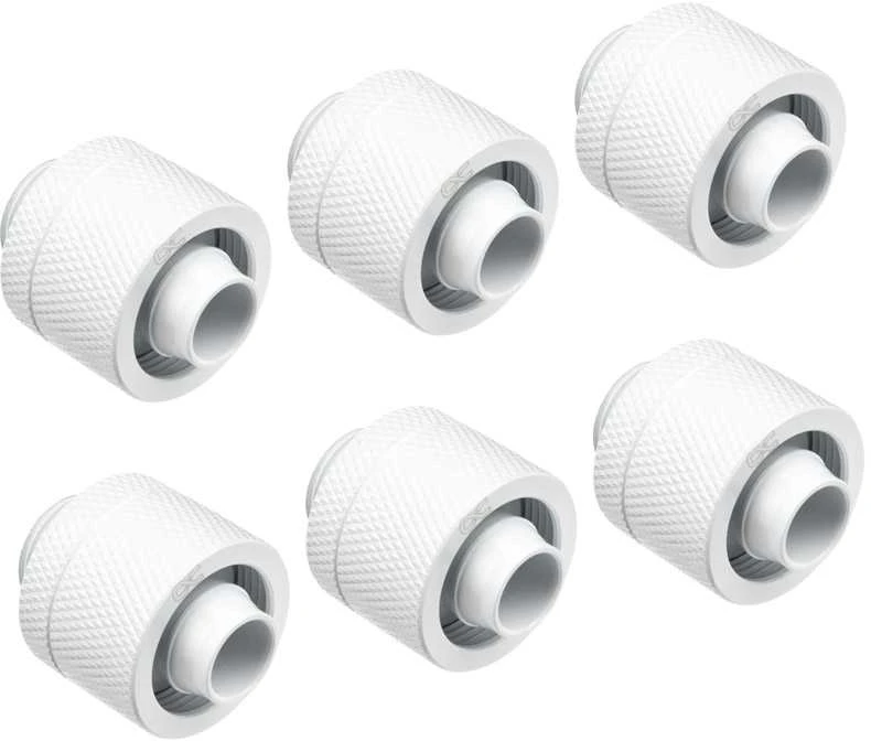 Alphacool Varveklio 16/10 mm įsukama jungtis G1/4, 6 vnt. pakuotėje – baltas