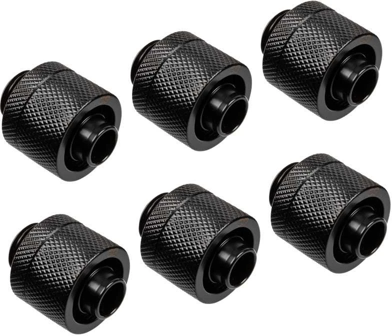 Alphacool Eiszapfen 16/10 mm prisukama jungtis G1/4, 6-Pack ★ juodas