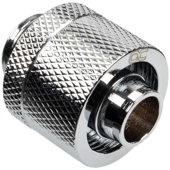 „Alphacool Eiszapfen“ tiesus jungtis su G1/4 colio vidiniu sriegiu ir 16/10 mm chromuotu sidabru