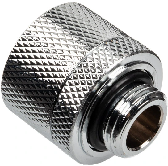 „Alphacool Eiszapfen“ tiesus jungtis su G1/4 colio vidiniu sriegiu ir 16/10 mm chromuotu sidabru