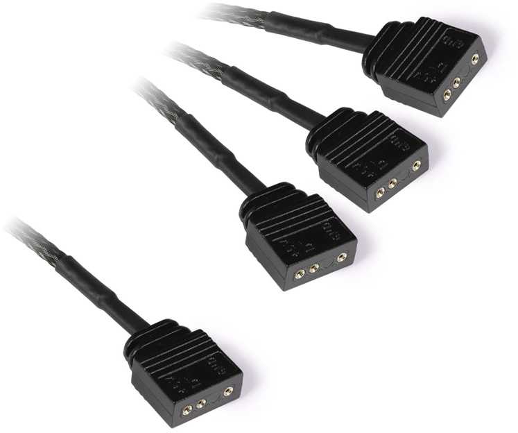 Alphacool Y-Splitter aRGB 3-pin to 3x 3-pin 30cm – juodas