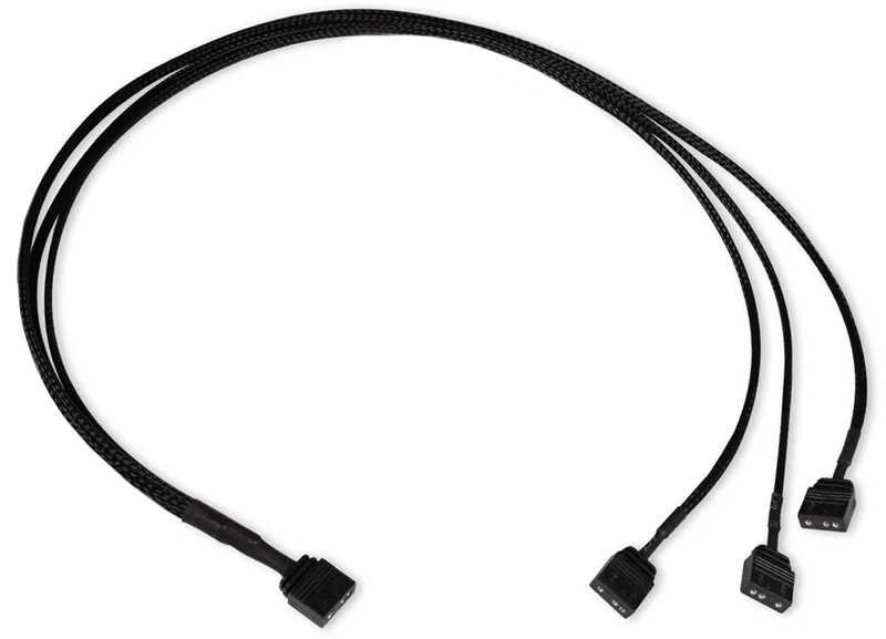 Alphacool Y-Splitter aRGB 3-pin to 3x 3-pin 60cm – juodos spalvos