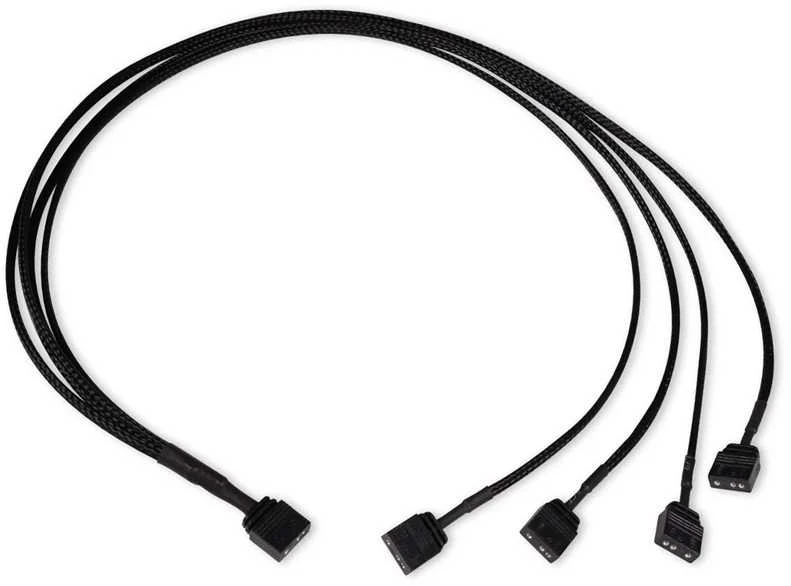 Alphacool Y-Splitter aRGB 3-pin to 4x 3-pin 60cm – juodos spalvos