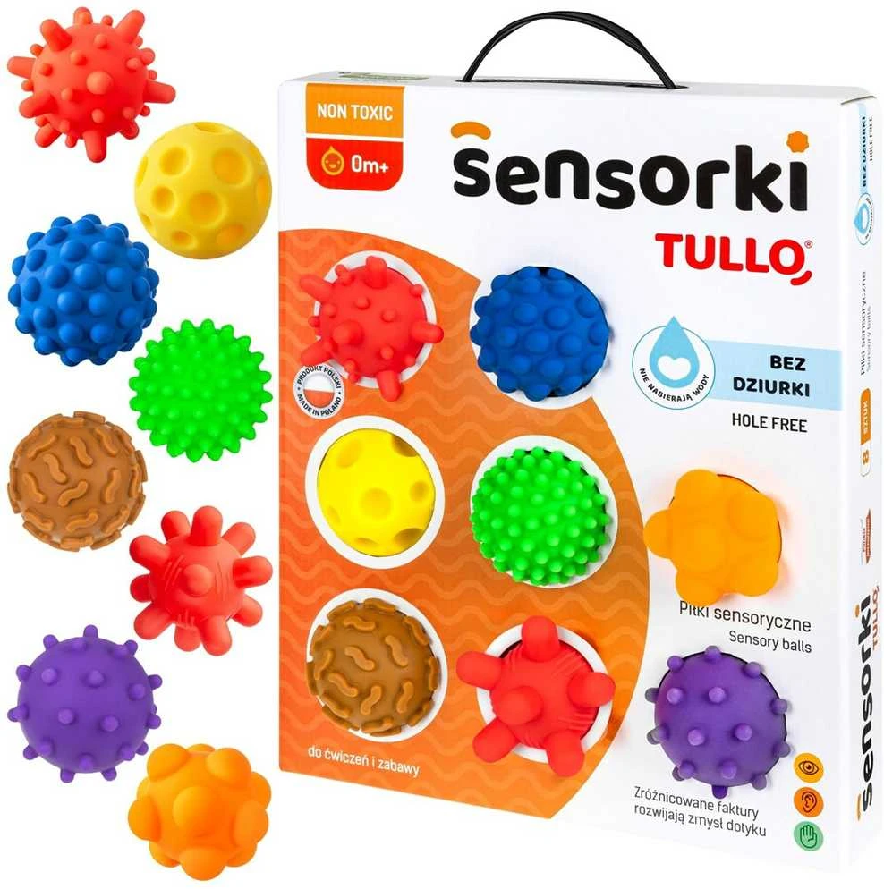 AM Tullo Sensoriniai kamuoliukai be skylučių TULLO 8 vnt.