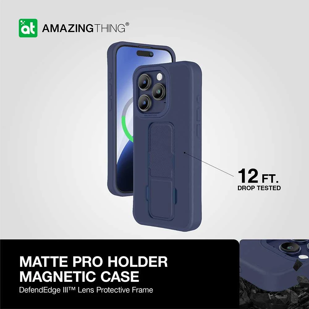 Amazing Thing Matte Pro Mag dėklas telefonui 12FT IP156.1PMPBU iPhone 15 Pro mėlynos spalvos