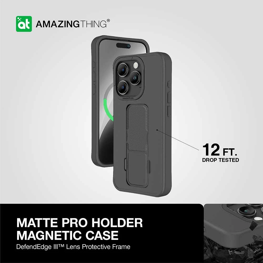 Amazing Thing Matte Pro Mag dėklas telefonui 12FT IP156.7PMPBK Apple iPhone 15 Pro Max juodos spalvos