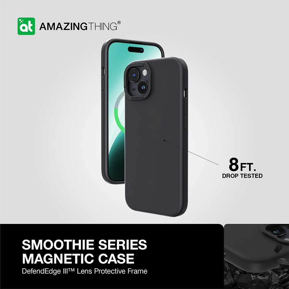 Amazing Thing Smoothie Magsafe dėklas telefonui 8FT IP156.7SMBK Apple iPhone 15 Plus juodos spalvos