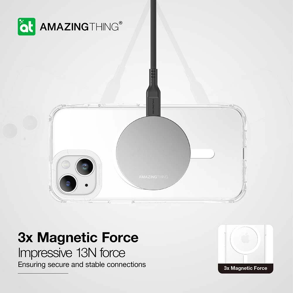 Amazing Thing Titan Edge Mag dėklas telefonui 15FT IP156.7TEMCL Apple iPhone 15 Plus skaidrus