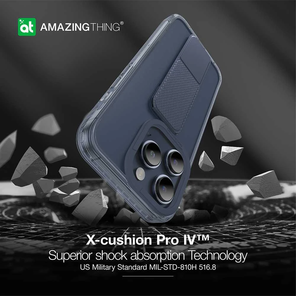Amazing Thing Titan Pro Holder dėklas telefonui 10FT IP156.7PTHBU Apple iPhone 15 Pro Max mėlynos spalvos su stoveliu