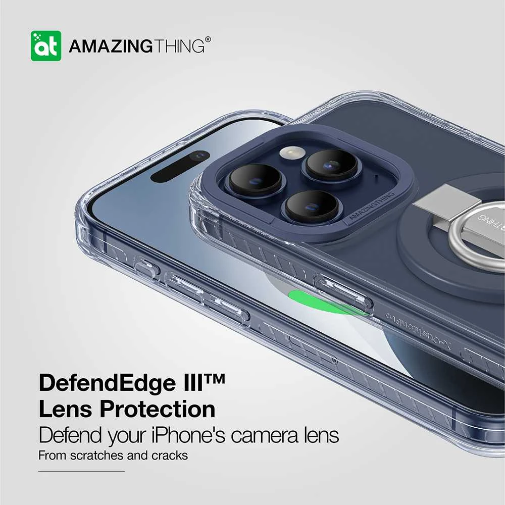 Amazing Thing Titan Pro Mag Ring Grip dėklas telefonui 10FT IP156.1PTRBU iPhone 15 Pro mėlynos spalvos